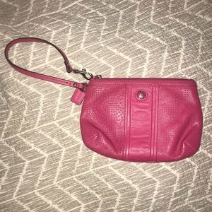 COACH Perforated Leather Wristlet
